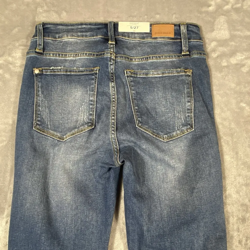 Judy Blue Skinny Jeans 5/27 Destroyed Serape Patch‎ Festival Rainbow Ripped NEW - Image 13