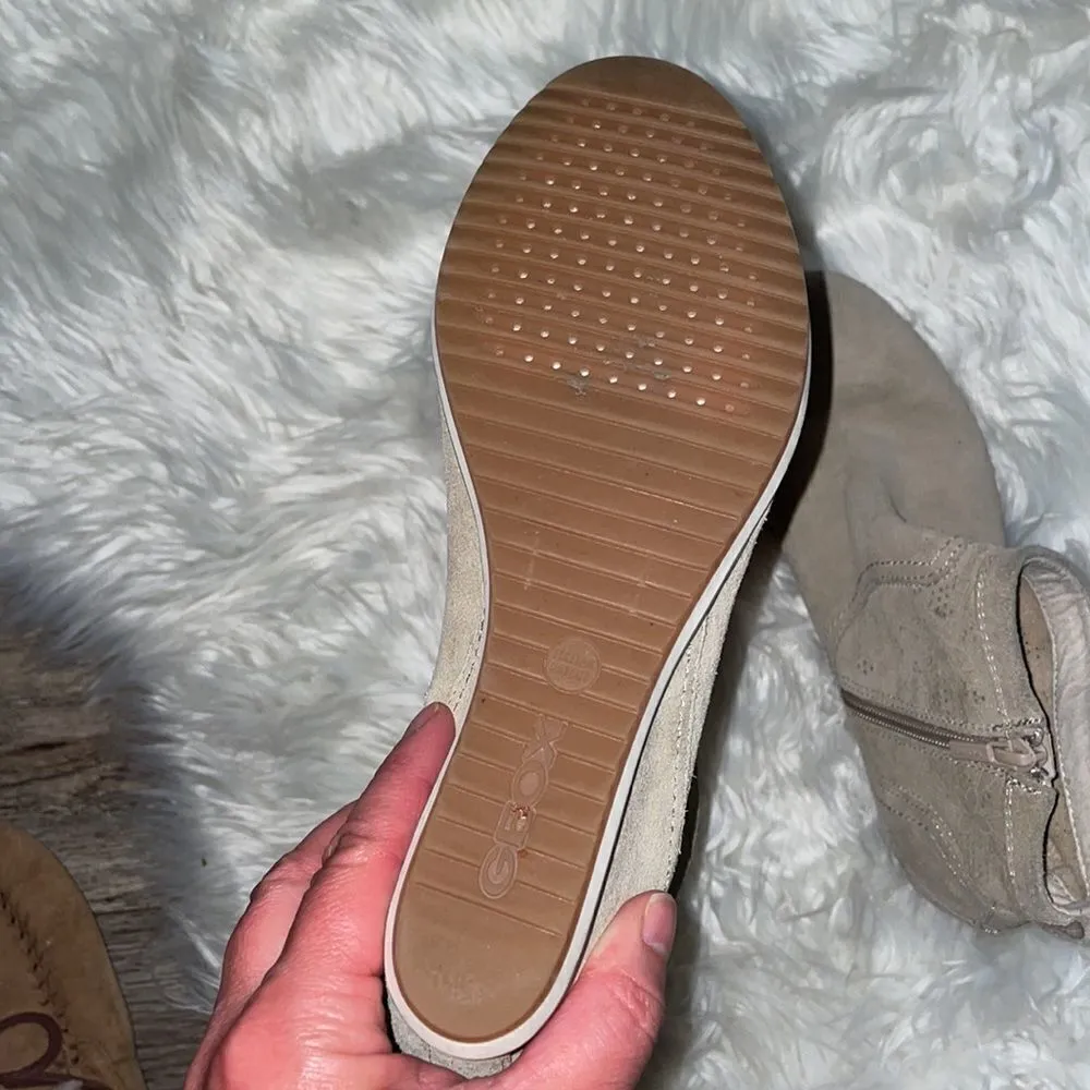 Geox Illusion Perforated Suede Wedge Bootie - Image 4