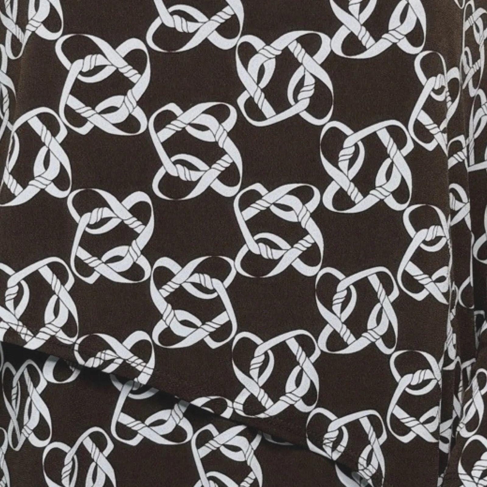 Susan Graver L Liquid Knit Brown White Chain Print Tunic Office Travel Career - Image 6