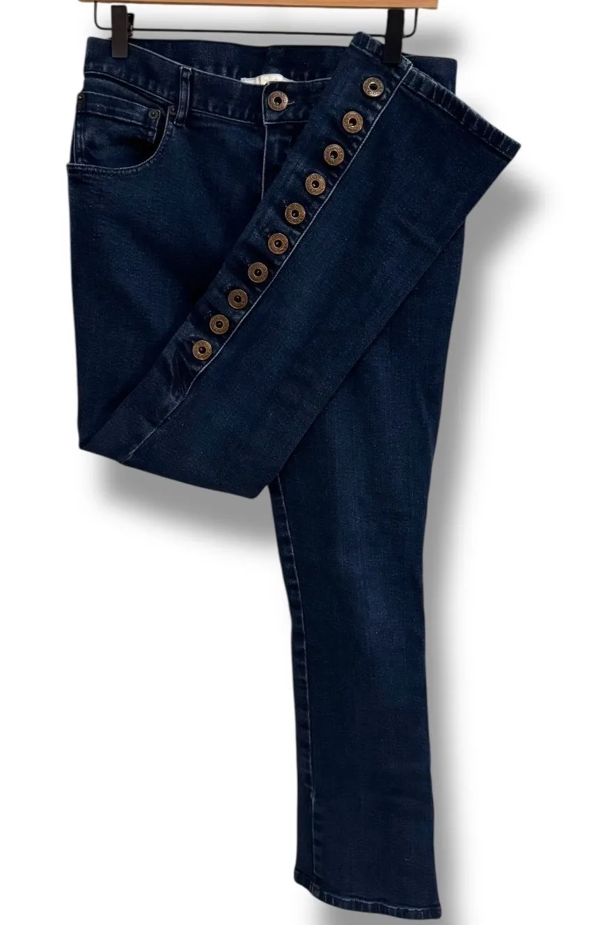 Chloe Rare Dark Wash Designer Bootcut Jeans 38 (US 8) Button Side Denim Y2K Luxe - Image 1