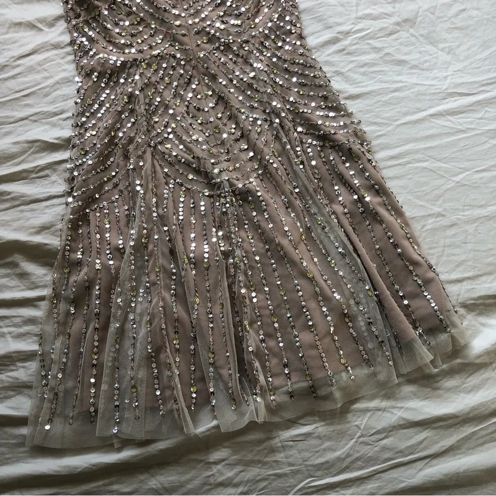 NWT Aidan Mattox Blush Pink Sequin Cocktail Dress - Image 5