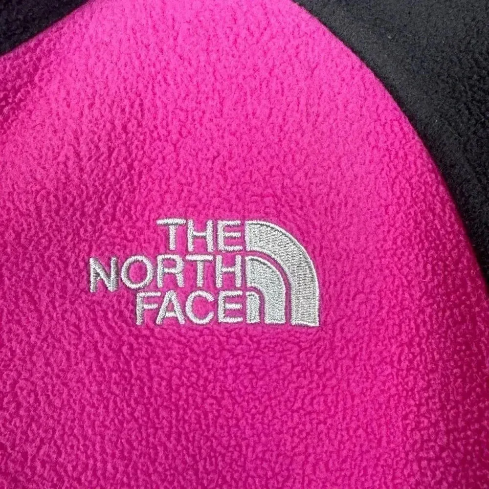 The North Face Denali Jacket Small Pink Gray Full Zip Fleece Embroidered Logo - Image 3