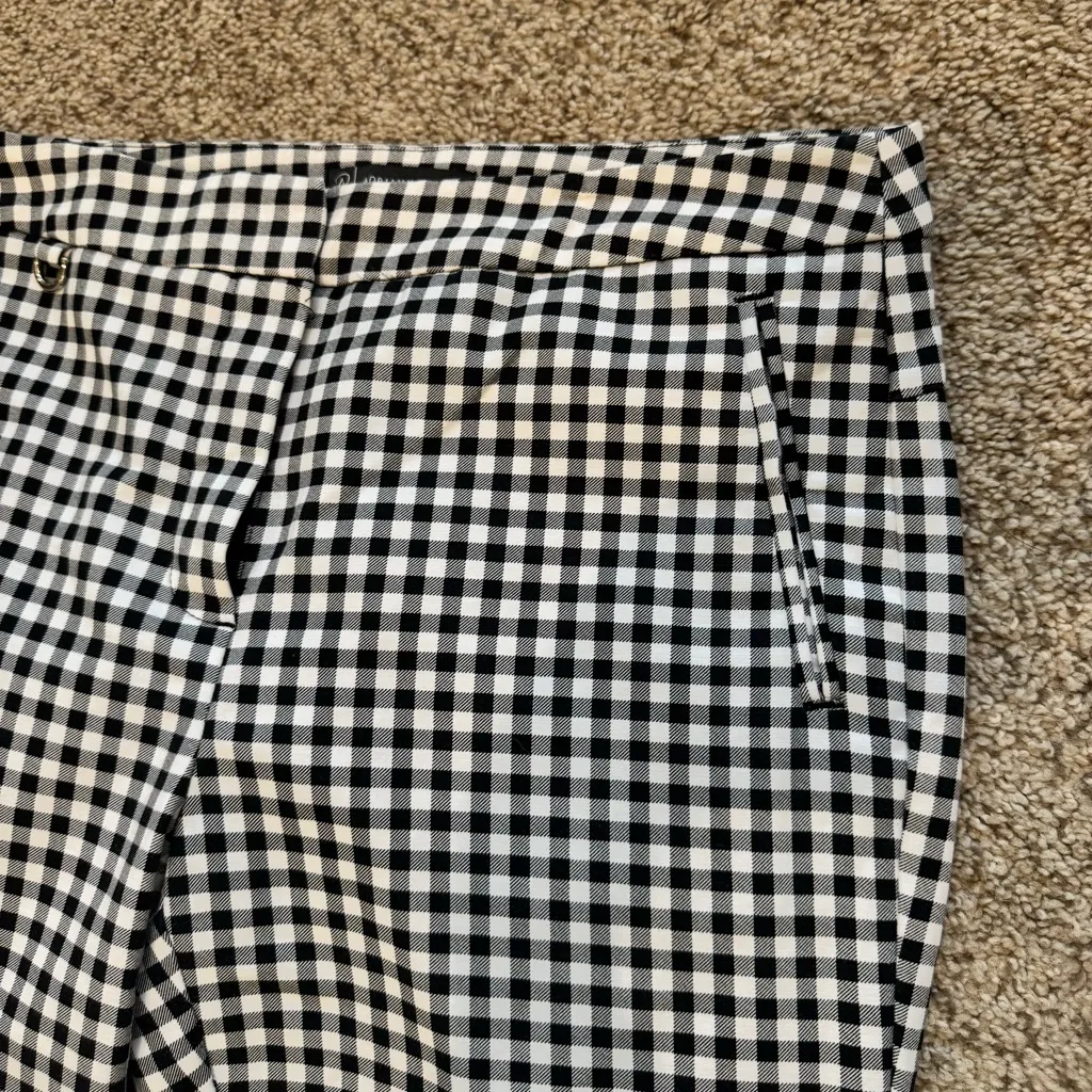Adrianna Papell Gingham Ankle Pants – Black/White, Pockets Size 6 - Image 5