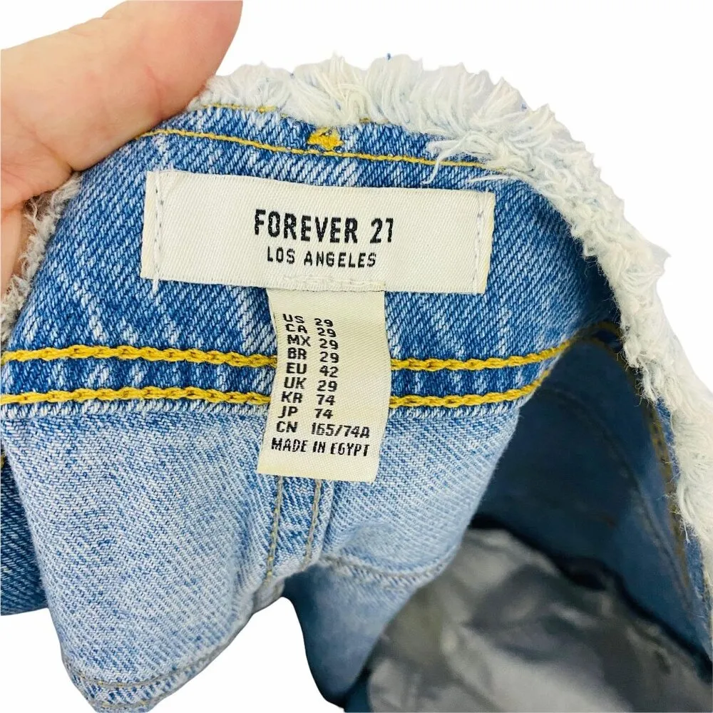 Forever 21 Raw Edge Denim Light Wash Womens 29 - Image 3