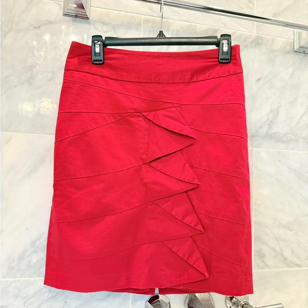 The Limited Pencil Skirt Red Black Lined  Zipper Womens Size 4 - Image 2