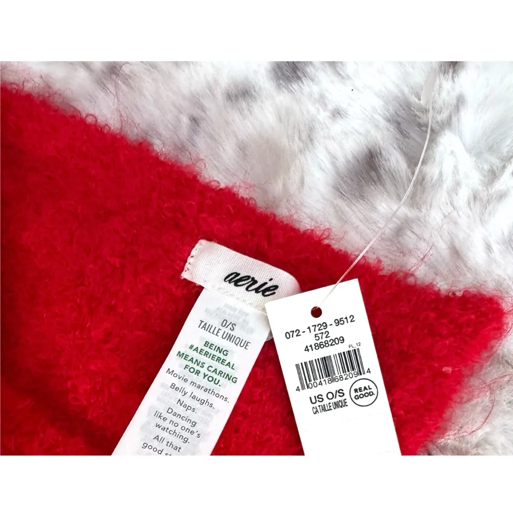 NWT Aerie Fuzzy Red Blanket Scarf - Image 5