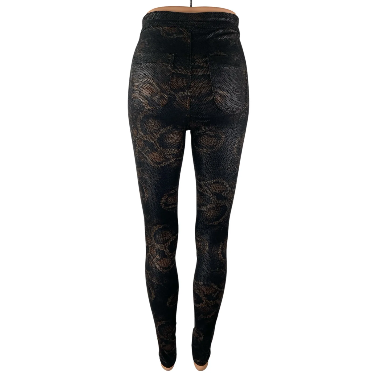 JC & JQ Women's Black Snakeskin High Waist Jean - Image 2