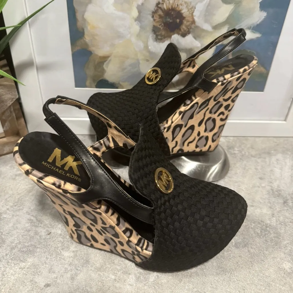 Michael Kors Black Wedge Sandals size 5.5 - Image 2