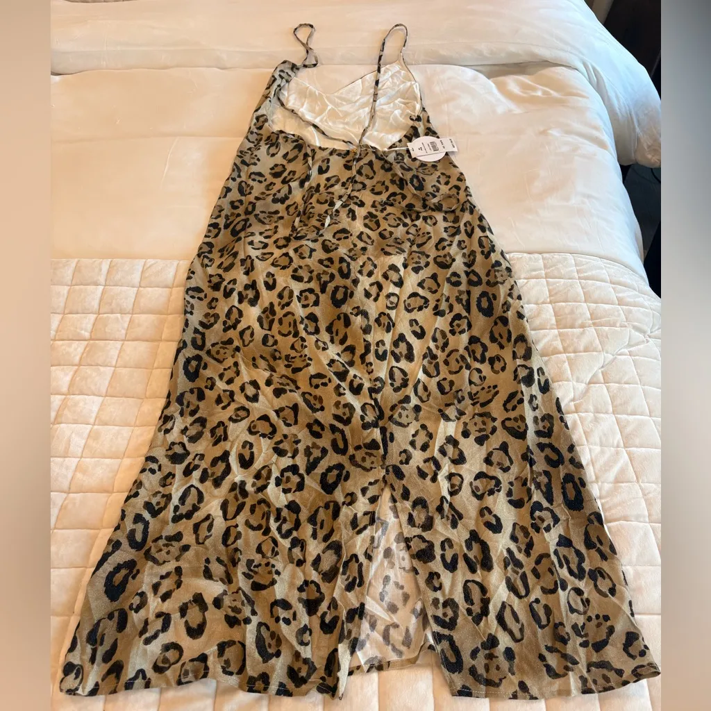 PQ Swim Leopard Print Midi Dress Tan - Image 10