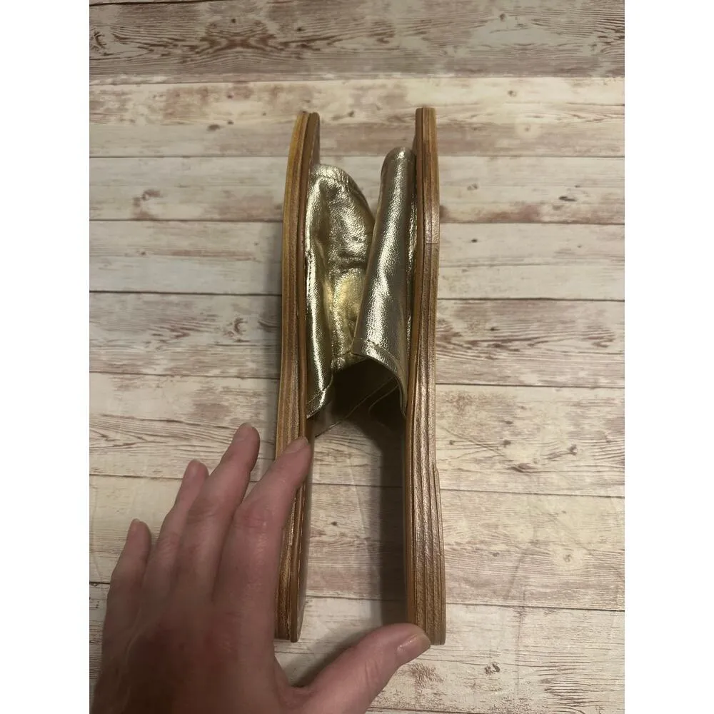 Bella Vita Gold Slip On Sandals Women's Size 9.5 Italy Italian Vacation Classy - Image 6
