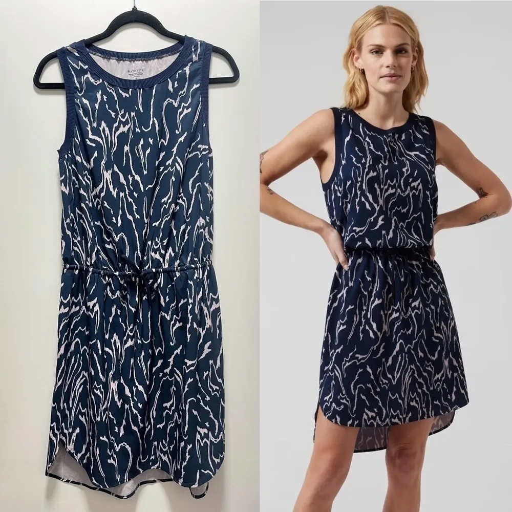 ATHLETA Printed Rincon Dress Voyage Orchid Pink Blue 103 - Image 3