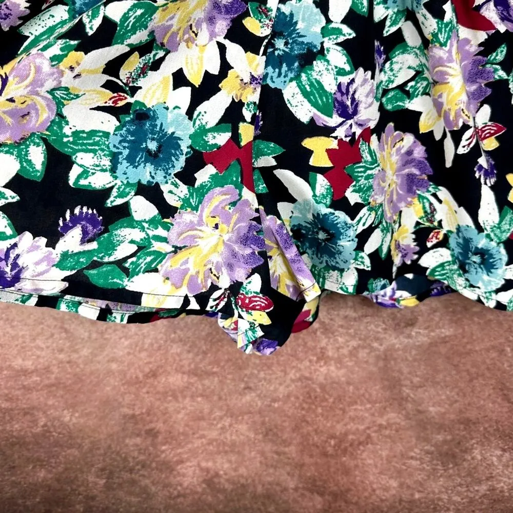 Band of Gypsies Sapphire Trends Floral Romper - Black/Multi - size S - Image 8