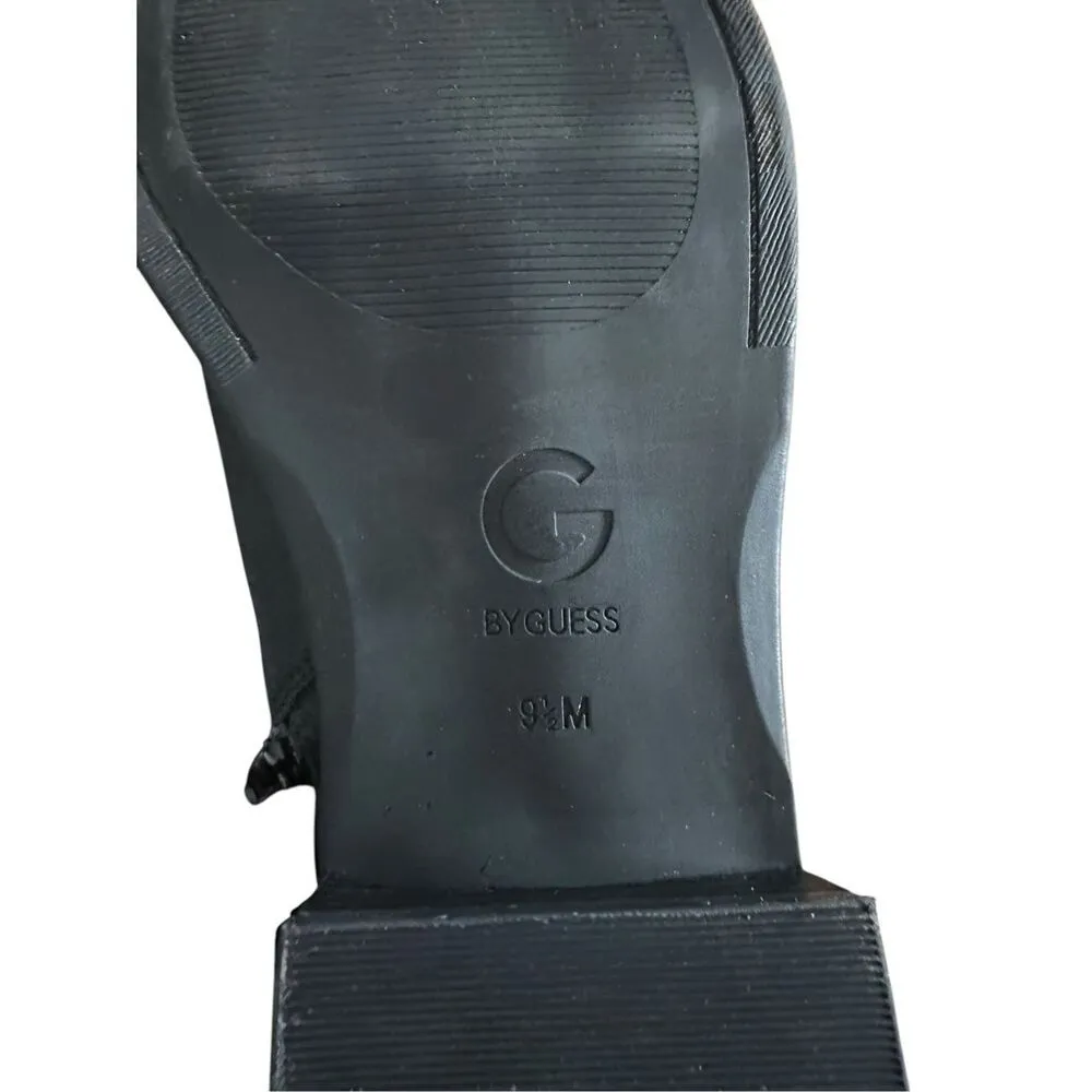 G By Guess Harlin Black Motorcycle Ankle Boots Strappy Buckle Edgy Size 9.5 - Image 7