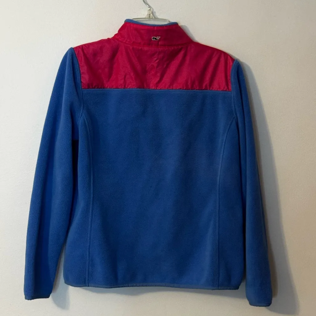 Vineyard Vines Blue and Pink 1/4 Zip Fleece - Image 6