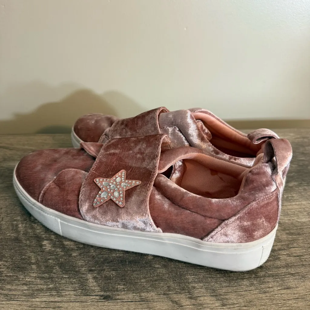 Rouge Helium Miranda Velvet Pink Sneaker Shoes Slip On Women’s Size 9 Star - Image 4