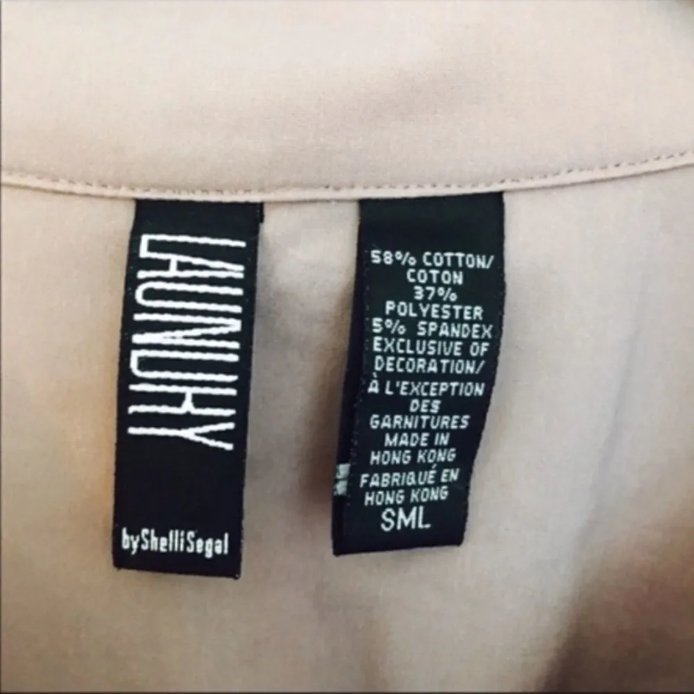 Laundry by Shelli Segal Pink Collared Blouse – Size S – Waist Detail & Side Zip - Image 3