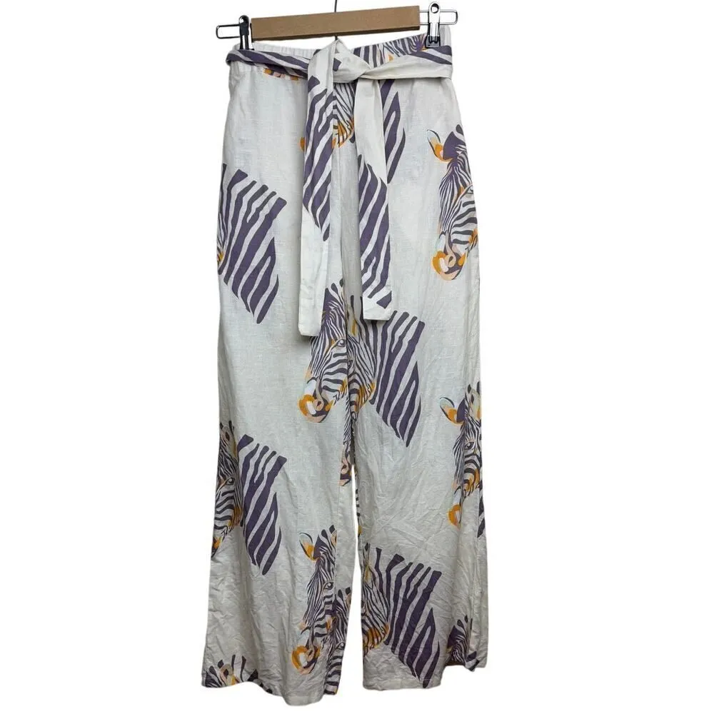 Las Surenas Tiger Linen Pants Sz. M Size M - Image 3
