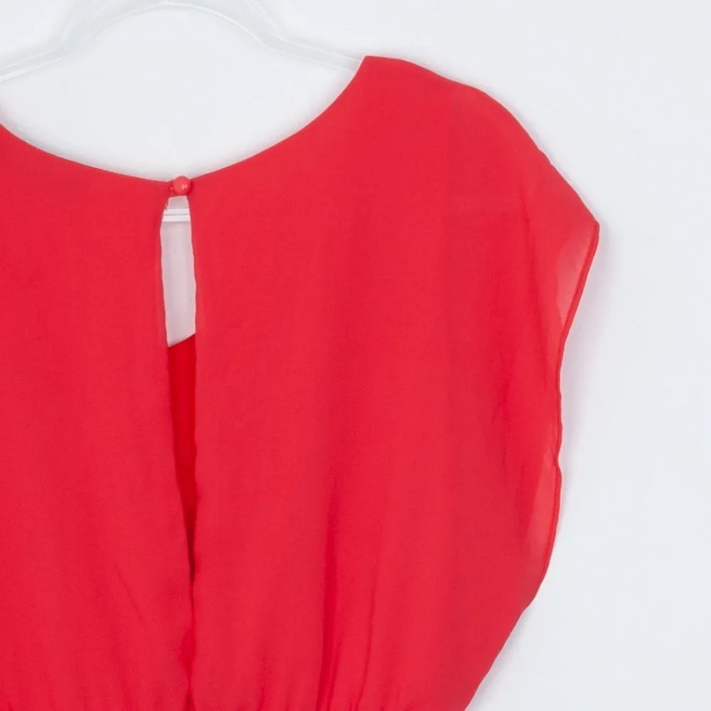 Buttons Short Sleeve Chiffon Dress Size‎ Medium - Image 6