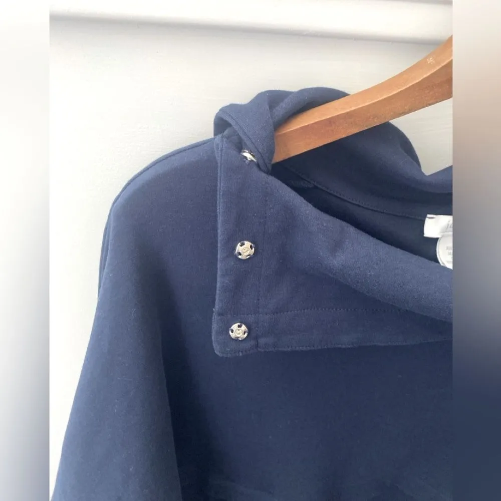 Joan Vass Navy Blue Short Sleeve Tunic Top Women’s Plus Size 1X Nautical Preppy - Image 3