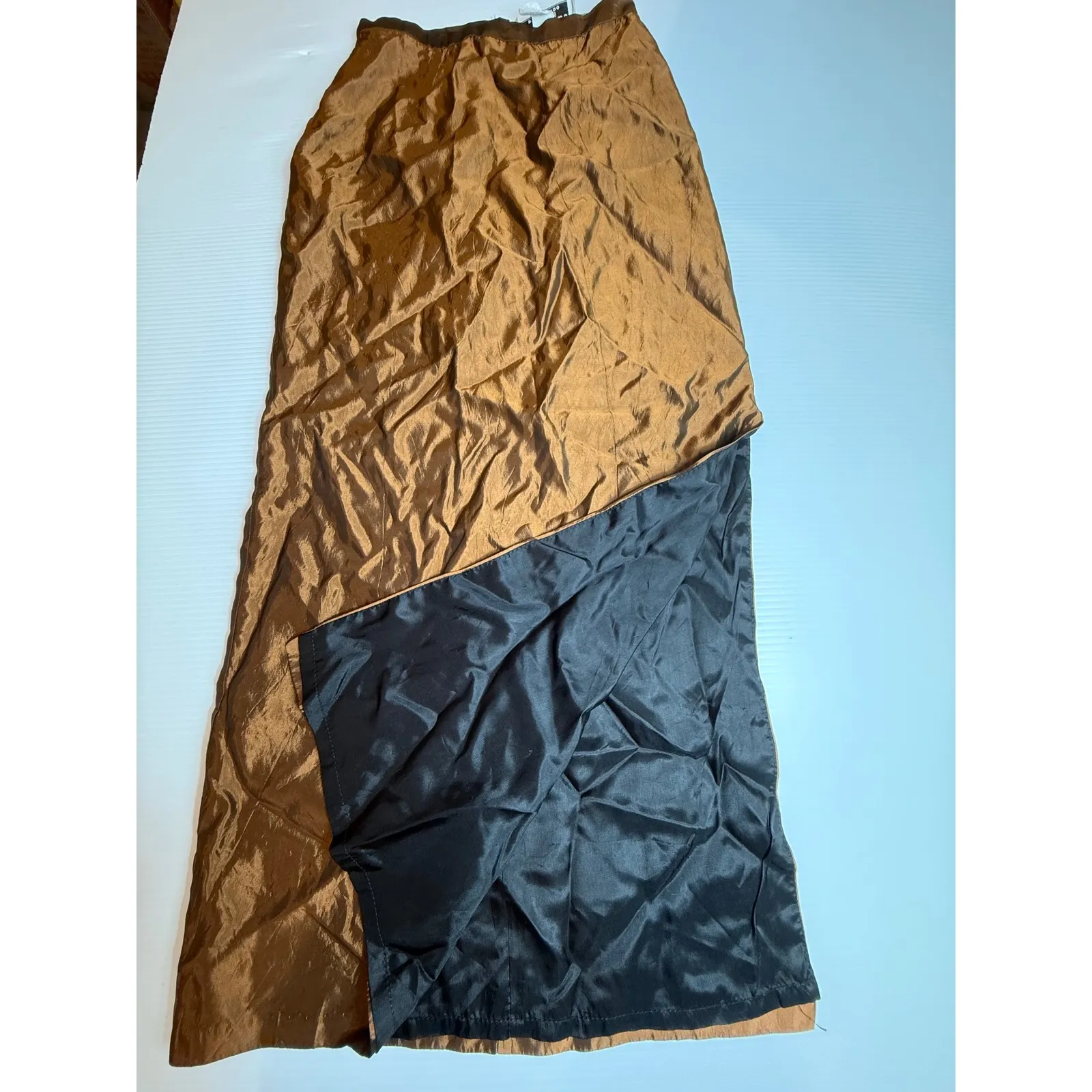 J.R. Nites Petites Bronze Maxi Skirt Size 4P Elegant‎ Party Evening Career Brown - Image 4