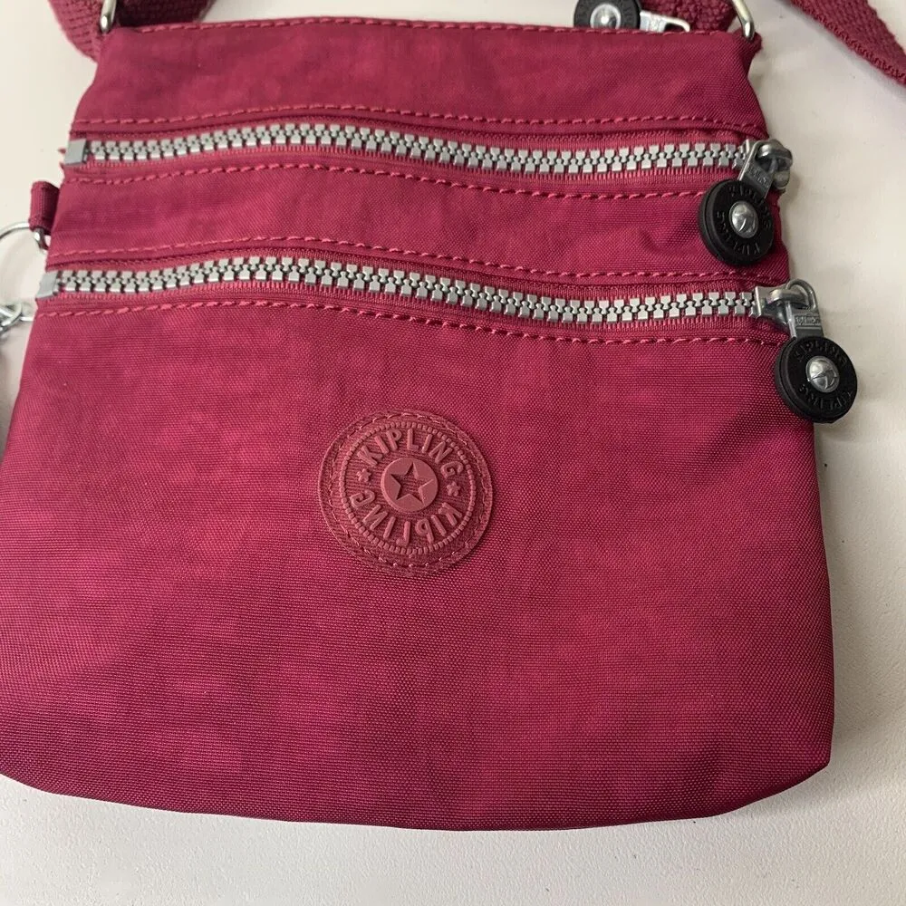 Cranberry  Juliet Keychain Monkey Double Zip Crossbody Bag Purse - Image 2