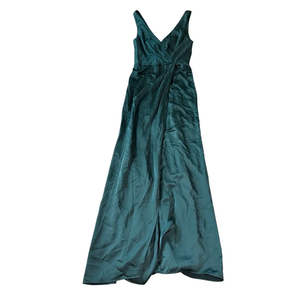 NWT After Regular Length Evergreen Dress Satin Faux‎ Wrap Gown - Image 3