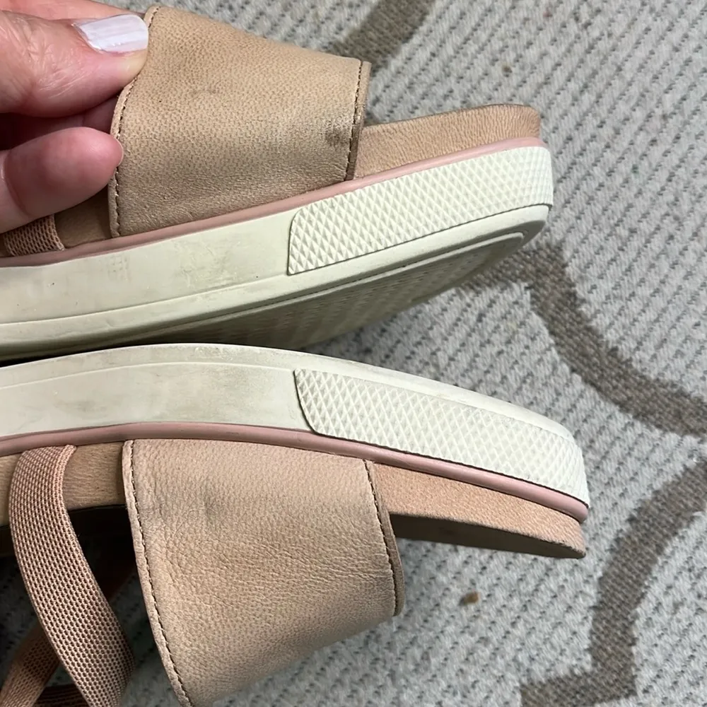 Eileen Fisher Sola Tumbled Nubuck leather Sneaker Sandals Beige Strappy - Image 5