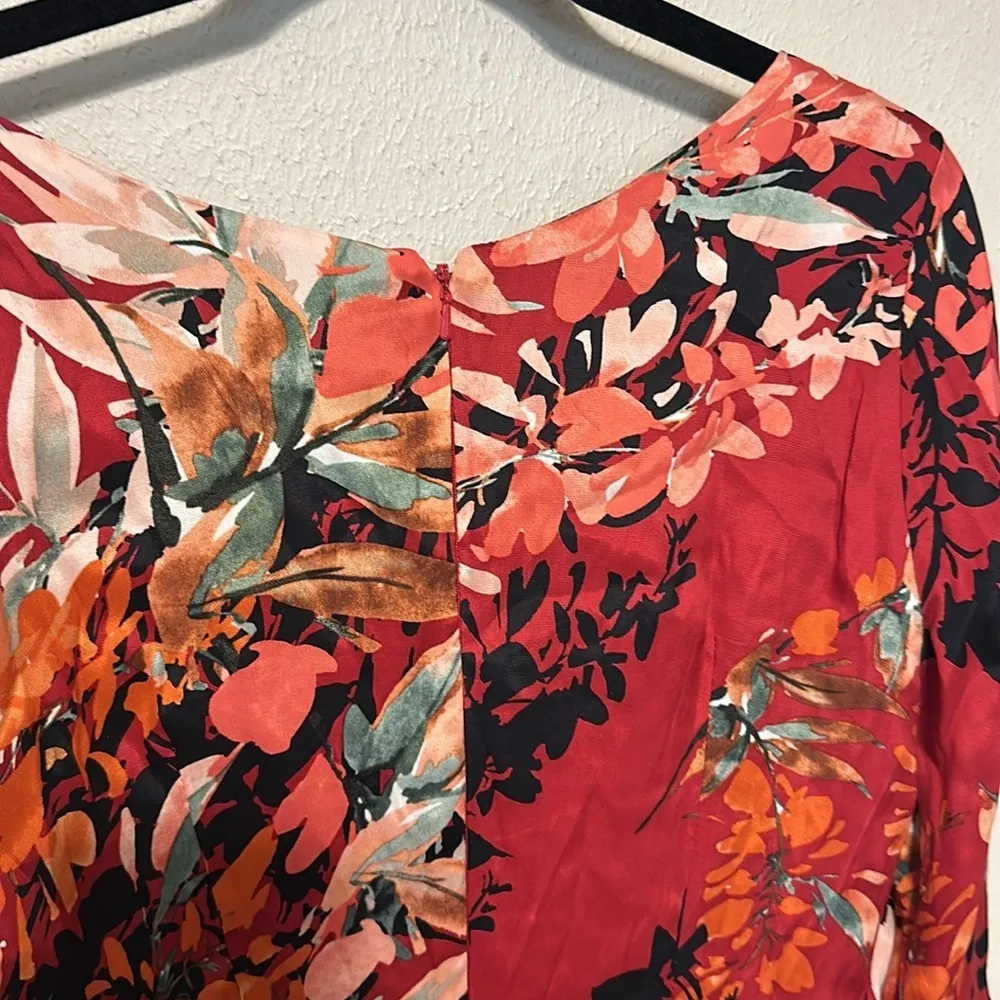 Tracy Reese Red Floral Silk Blend‎ Sculpted Sheath Dress Size 4 NWT - Image 9