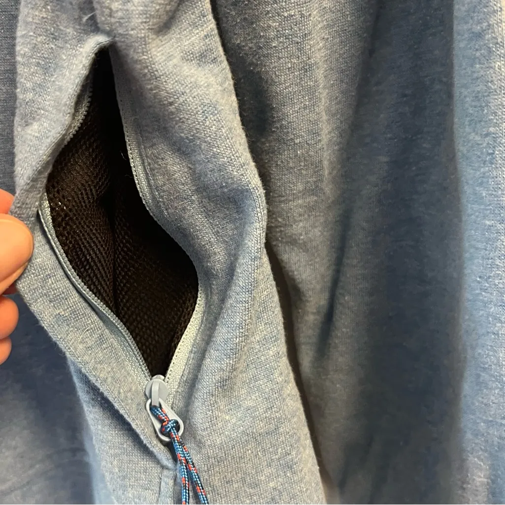 Fjallraven Hoodie Heathered Blue High Coast Hoodie XXS GUC Sweatshirt w/ Pocket - Image 7