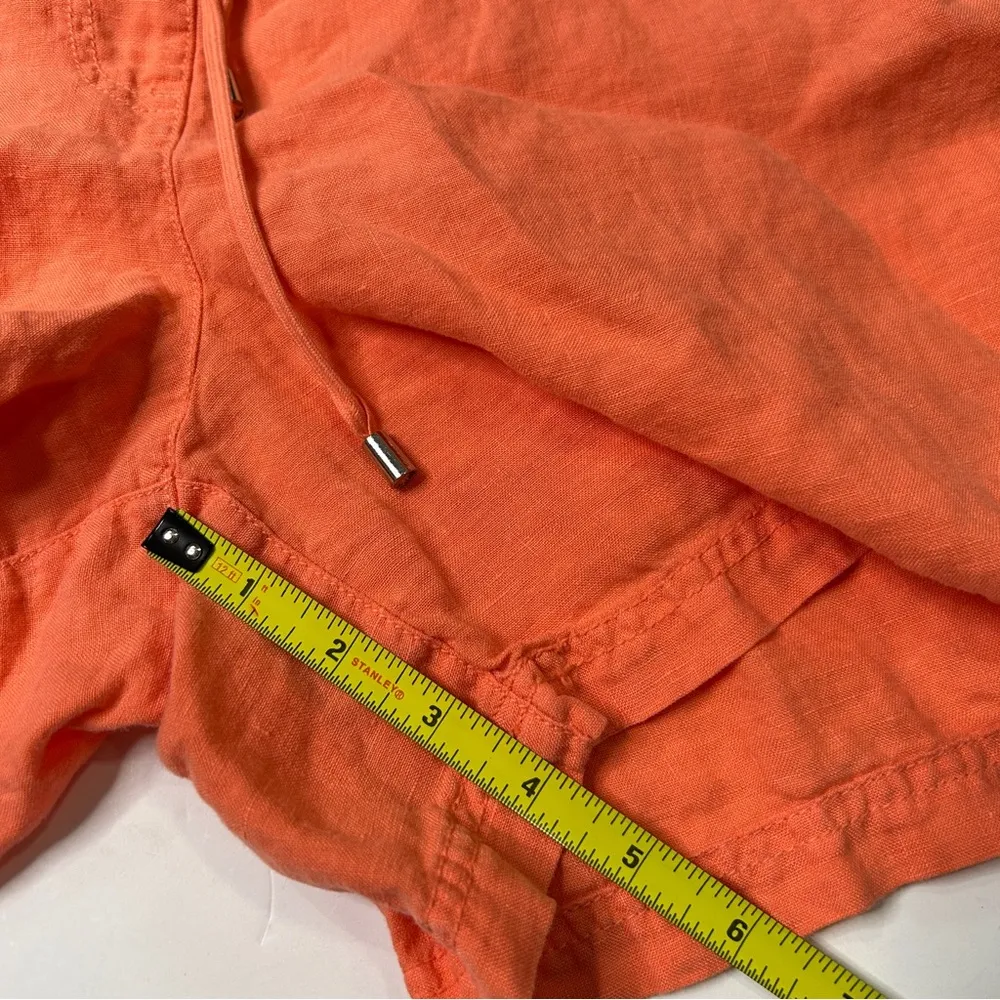 Tommy Bahama Linen Shorts Orange Drawstring Waist Casual Summer Womens Size 16 - Image 8