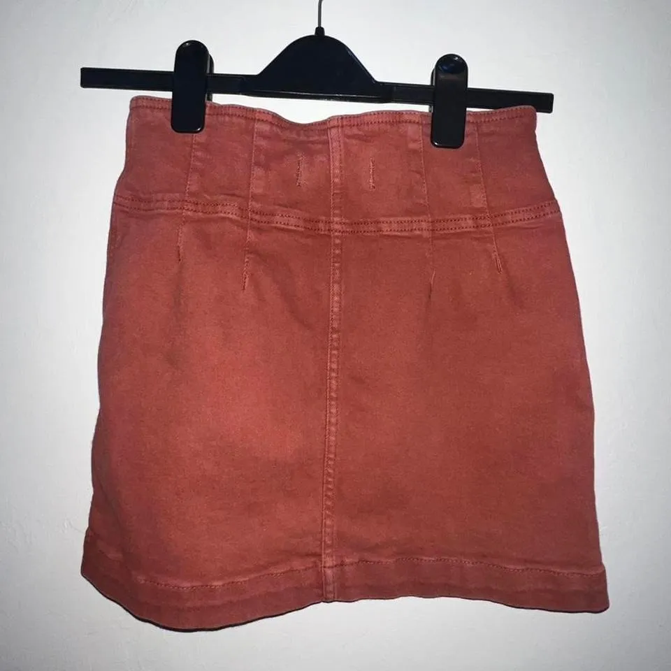 Rust Orange mini skirt with zipper, great for a night out #miniskirt - Image 2
