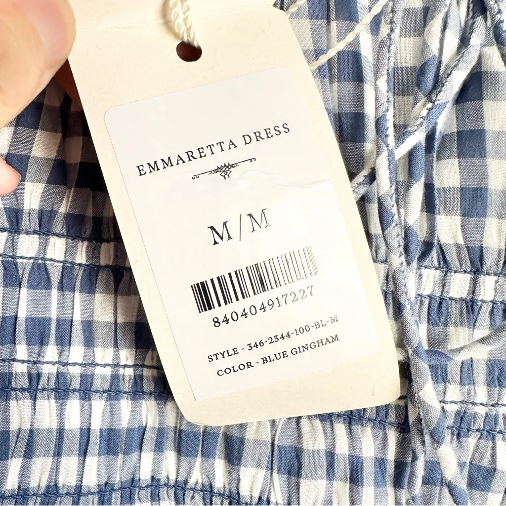 NWT Doen Emmaretta Dress in Gingham Blue Size M - Image 7