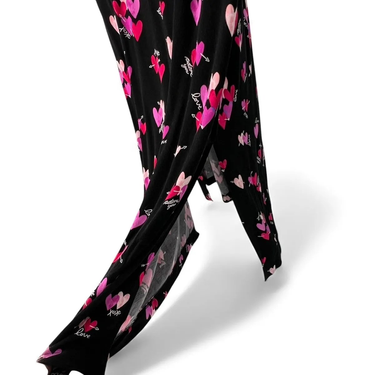 SOMA L Cool Nights Short Sleeve Long Sleepshirt  Heart  Dress Pajama Lounge - Image 4