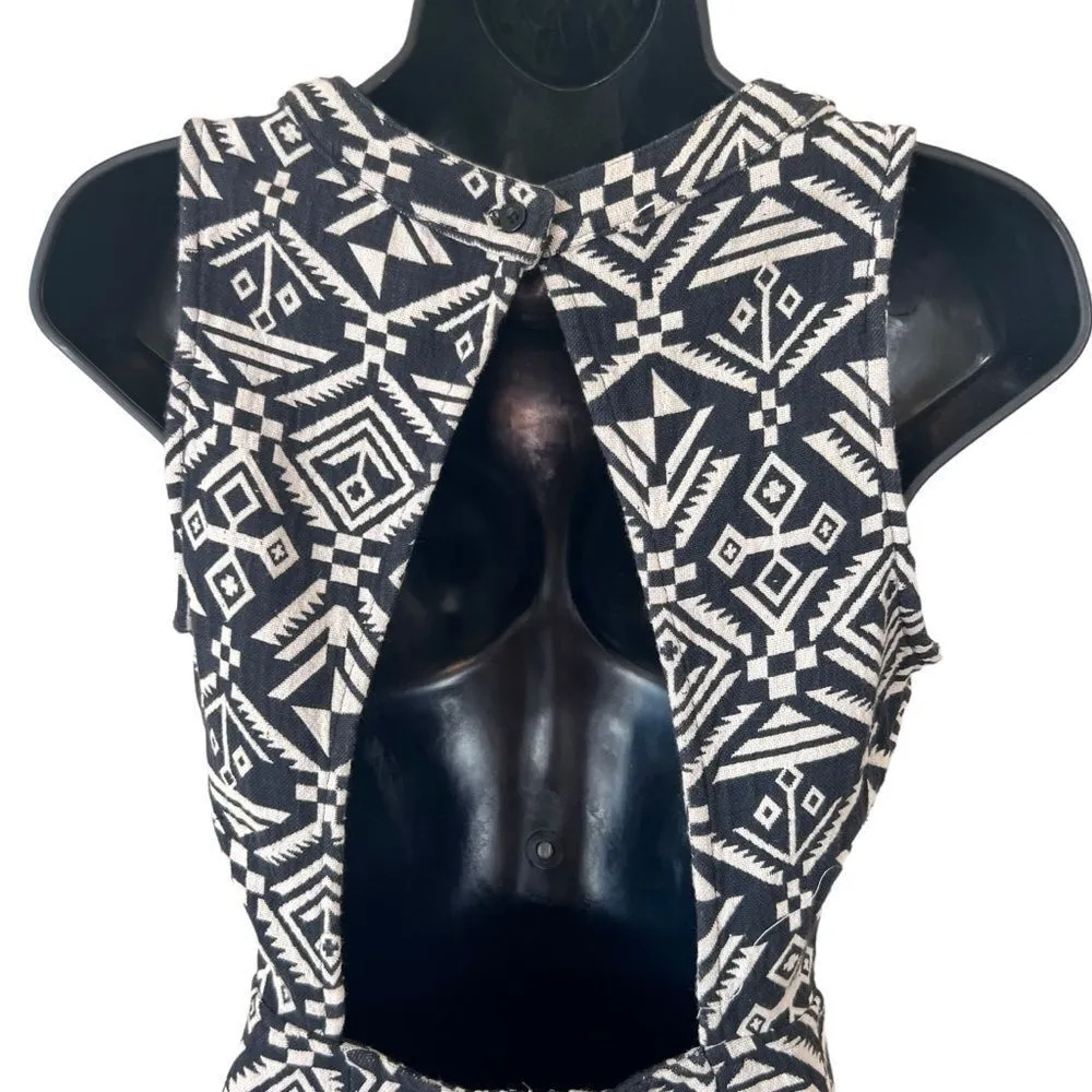 ASTR Tribal Embroidered Beaded Open Back Dress - Image 12