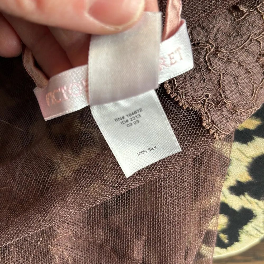 Victoria's Secret Rose Gold Sheer Slip 100% Silk Mesh Lace Size Medium Lingerie - Image 13