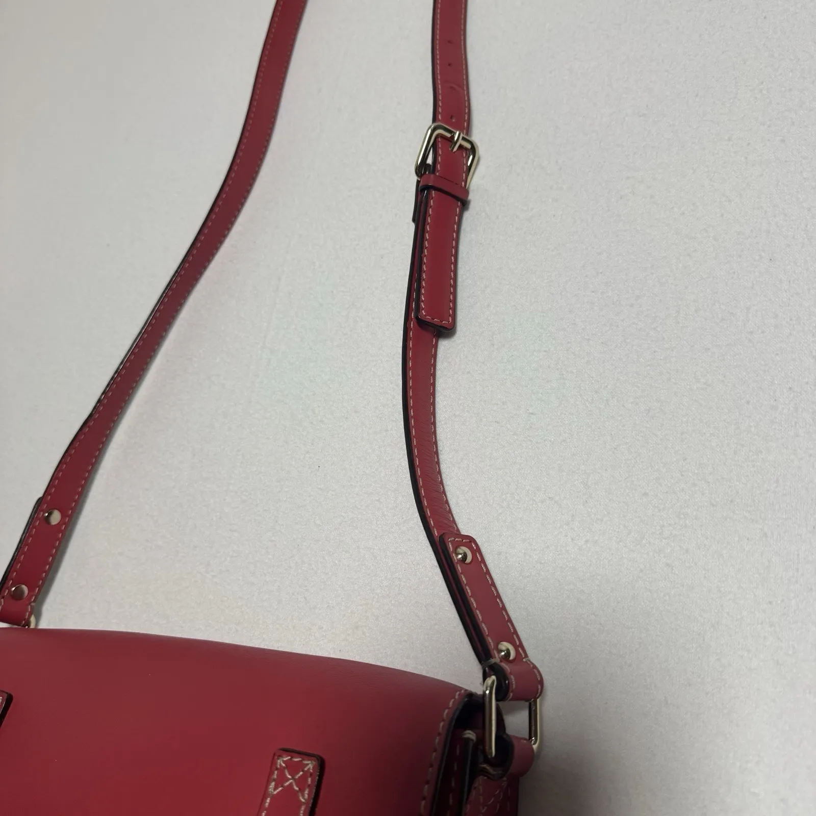 Kate Spade Essex Saddle Scout Red Leather Crossbody Purse Bag 100% Cow Leather - Image 6