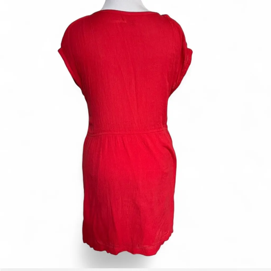 Kimchi Blue Anthropologie Scarlet Red Embroidered Dress Sz L - Image 2