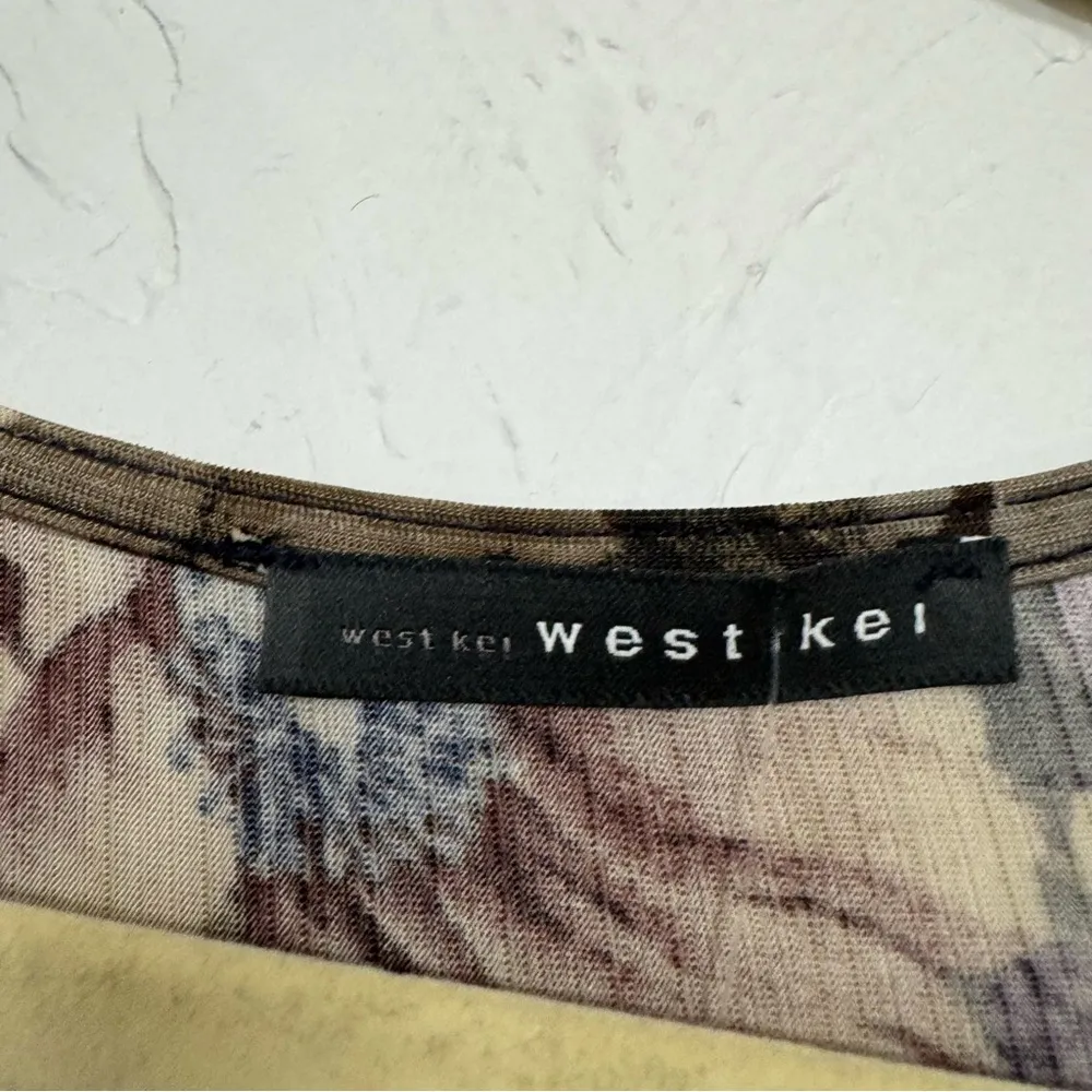 Kei West Grey Moody Floral Faux Wrap Maxi Dress Womens S Fall Cottage Core - Image 7