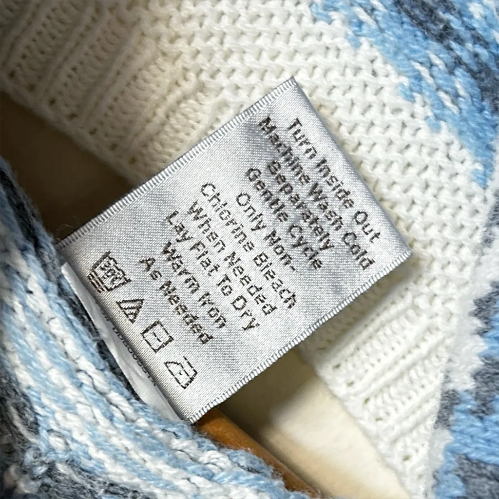 Vintage Draper’s & Damon’s Sparkly Fair Isle Sweater Winter Snowflakes FLAWED White Size undefined - Image 5