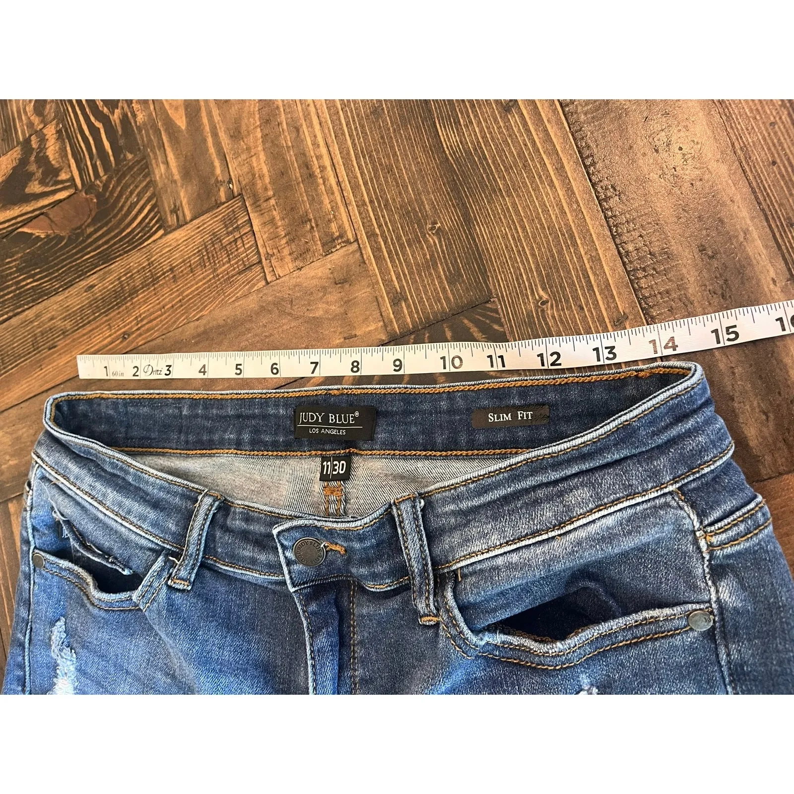 Judy Blue Slim Fit Jeans Women 11/30 Academia Distressed Boho Western Streetwear - Image 5