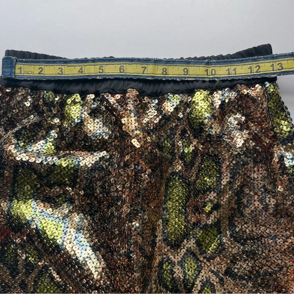 Stylish Snake Print Skirt Small NEW Brown - Image 7