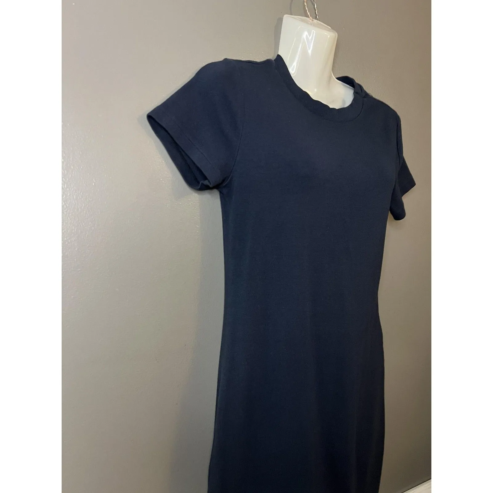 Stateside Dress Womens Medium Navy Short Sleeve T Shirt Knee Length Made USA - Image 4