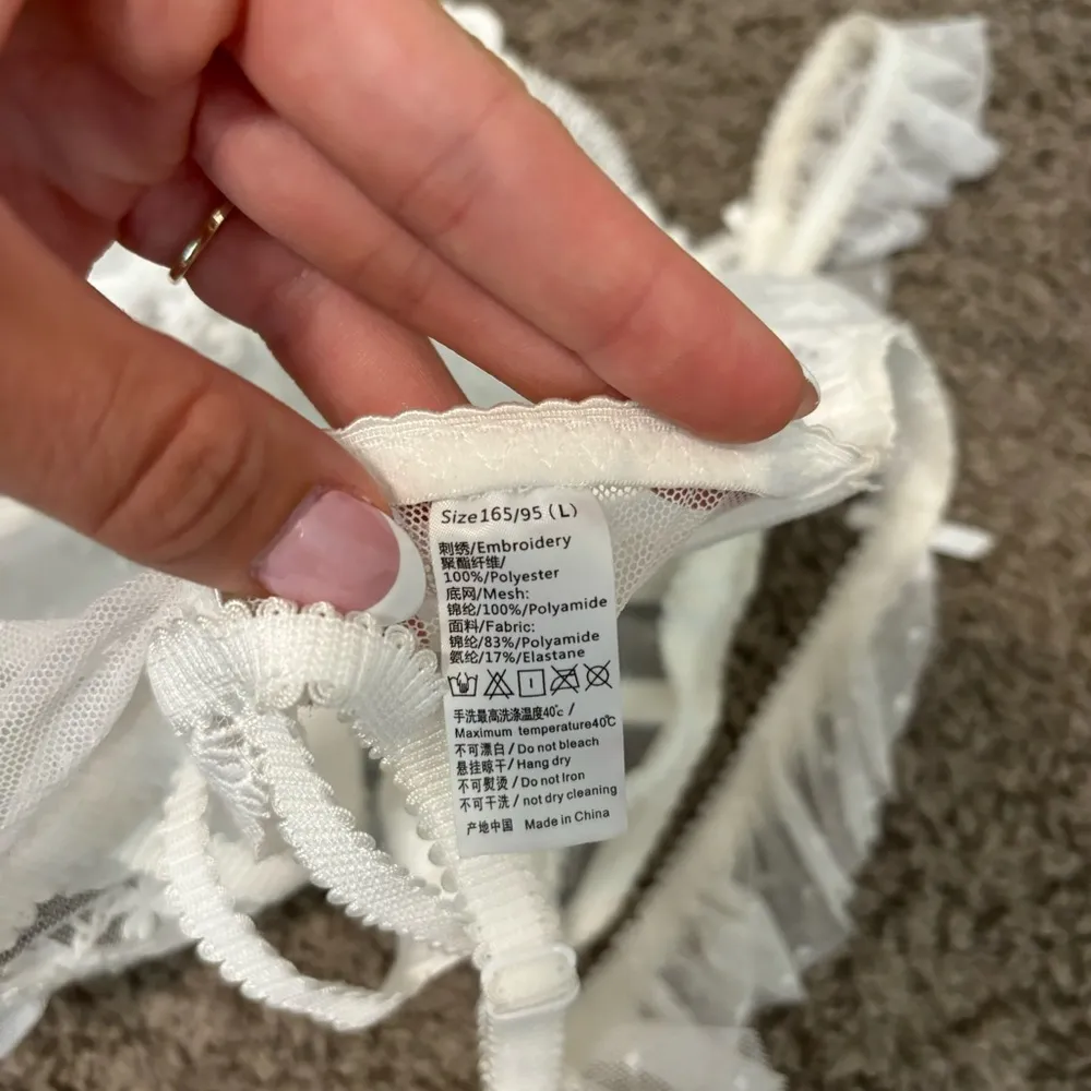 Y2K White Sheer Corset Top Size M - Image 4