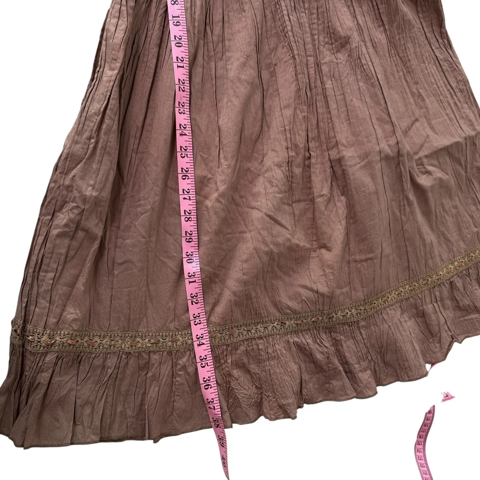 VTG Victoria Holley Crochet Fairycore Cottagecore‎ Brown Dress 100% Cotton Sz 12 - Image 6