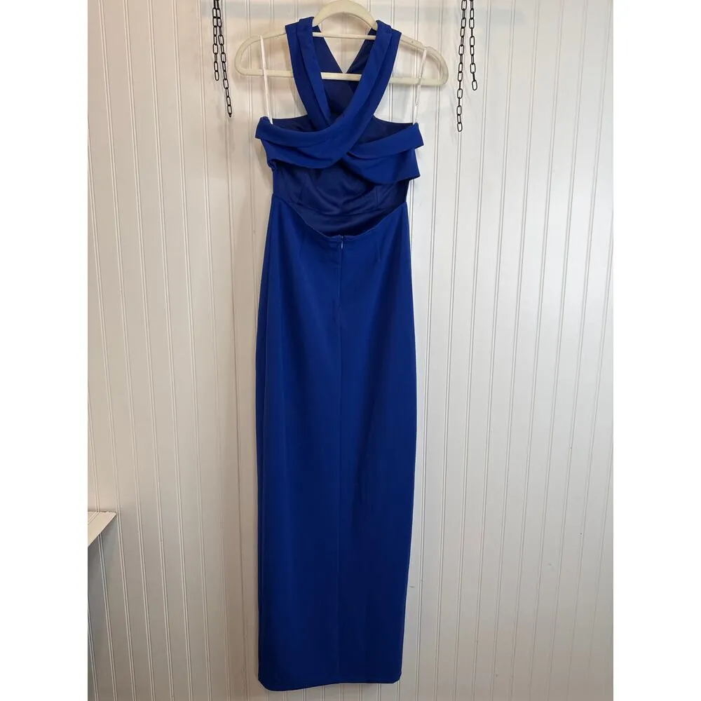 Lulus Head to Cocktail Hour Royal Blue Halter Neck Maxi Dress Bridesmaid Size M - Image 4