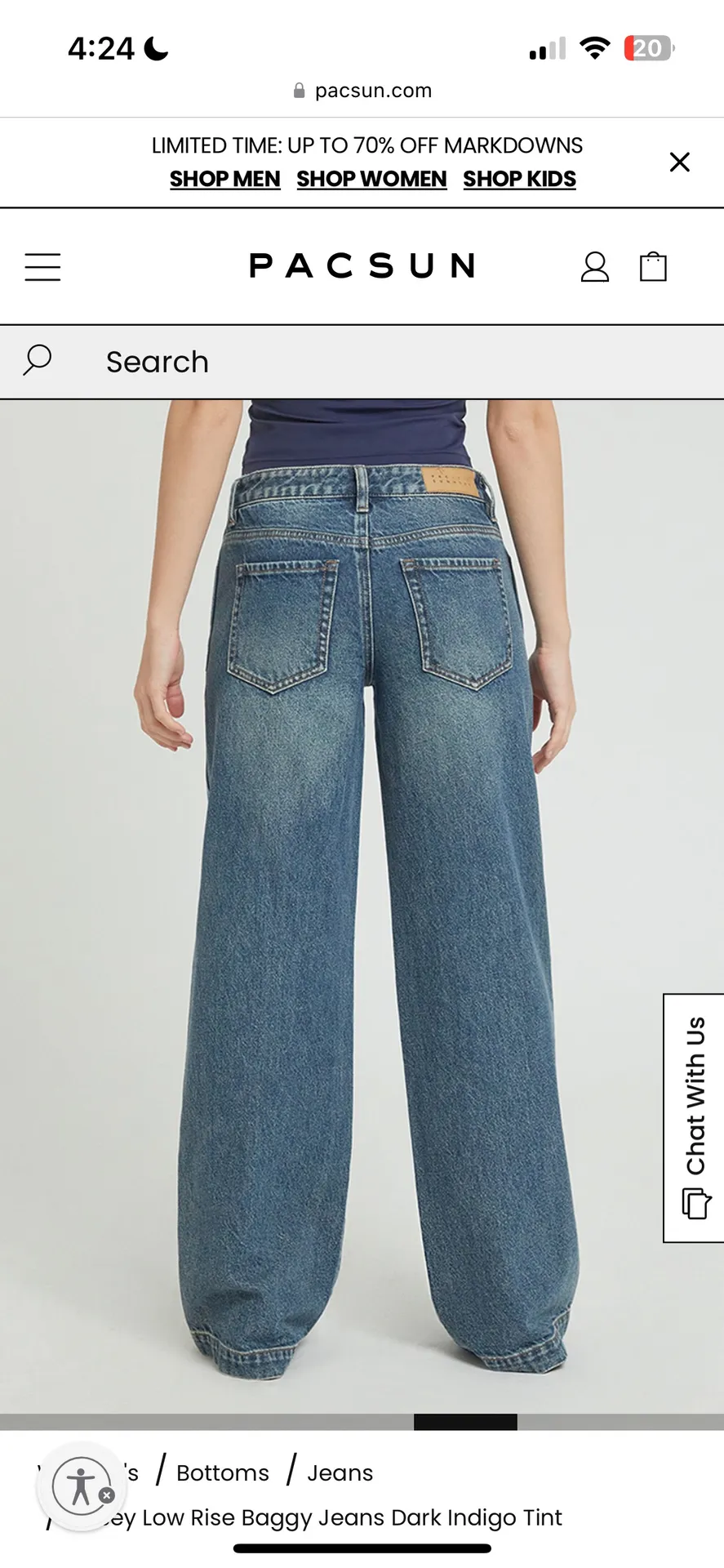 Casey Low Rise Baggy Jeans Dark Indigo Tint - Image 4