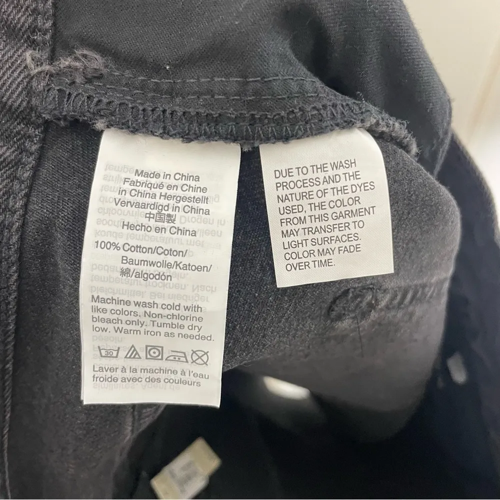 MADEWELL Black Button Front Denim Mini Skirt 402 - Image 7