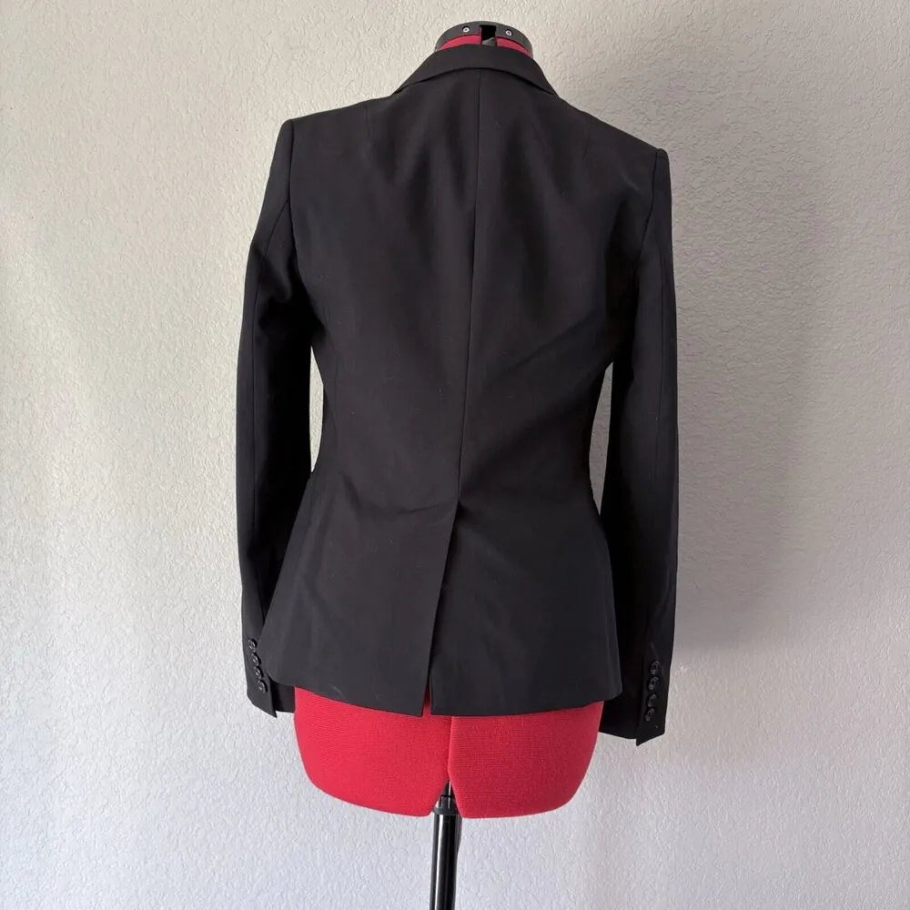 96% Wool Schoolboy Women Sz 6 Blazer Career Preppy Stretch Black - Image 2