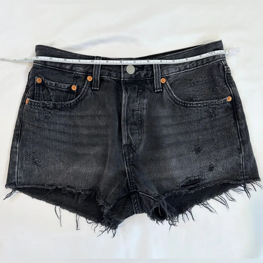 ® 501® Original Fit HR Denim Shorts - Faded Black - 26W - Image 9