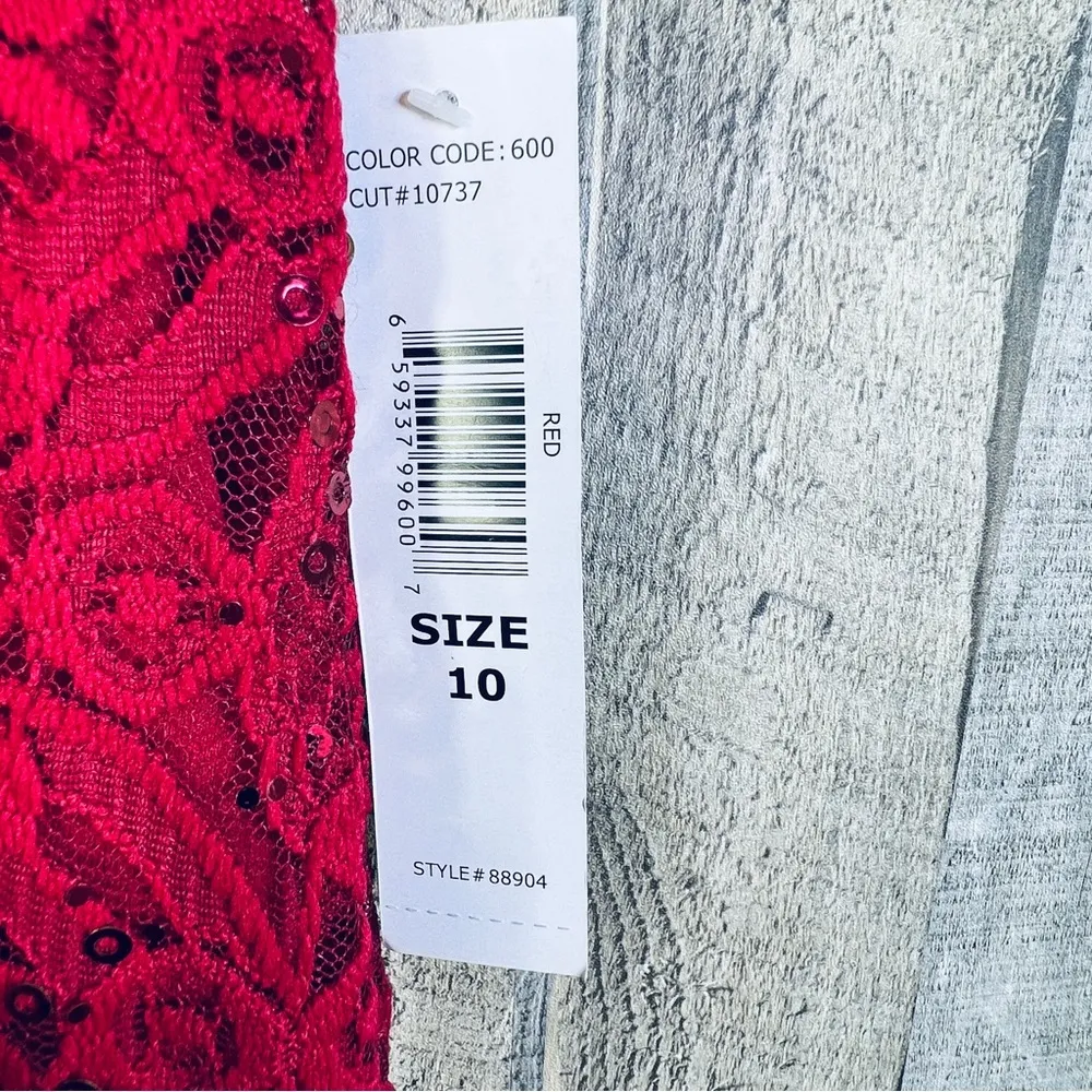 Tiana B SZ 10 Lace Overlay Lined Dress with Sequins & Sleeveless Keyhole… - Image 9